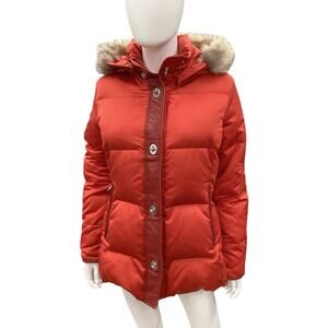 Vintage Coach Coat Women’s Size M Down/ Feather Puffer Fill Coyote Fur Hood Trim